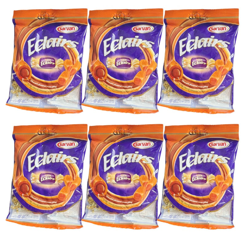 Eclairs 6-pack – Karamelltoffee med chokladfyllning, 100g