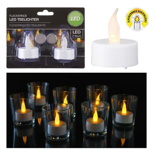 LED Flickering Tealights 2-pack - Battery Included