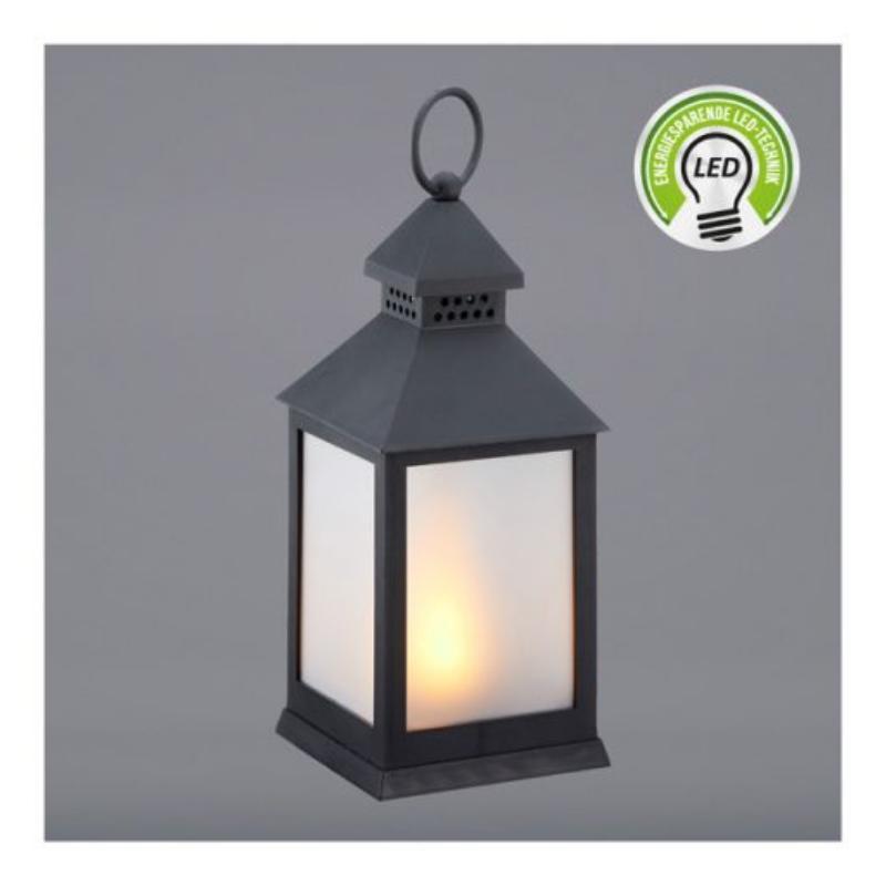 LED Lantern Flickering Flame Warm White - Timer 6h
