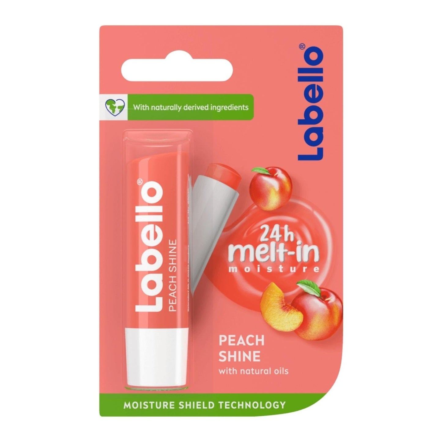 Labello Peach Shine Lip Balm 4,8g – Vårdande läppbalsam med frisk persikoglans