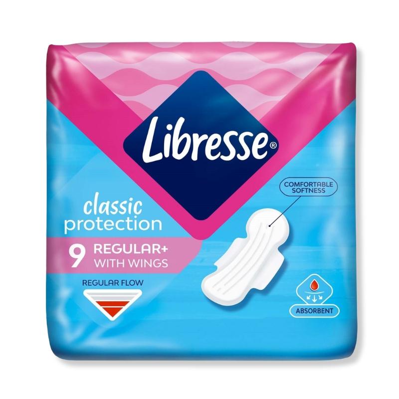 Libresse Classic Protection Regular 9-pack – Bekväma bindor för normalt mensflöde
