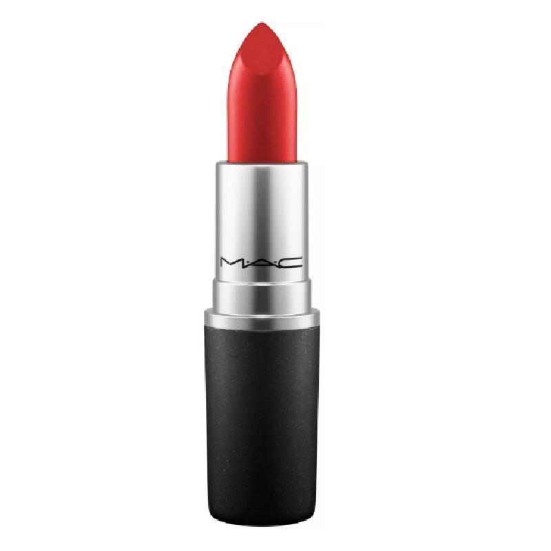 MAC Lustre Lipstick Cockney 3g – Skir Röd Läppfärg med Glans och Guldskimmer