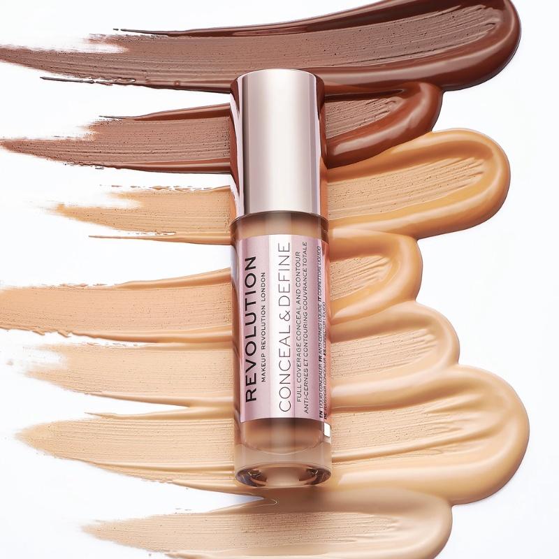 Makeup Revolution Conceal & Define Concealer C14 4g – Djup Concealer med Varm Undertone