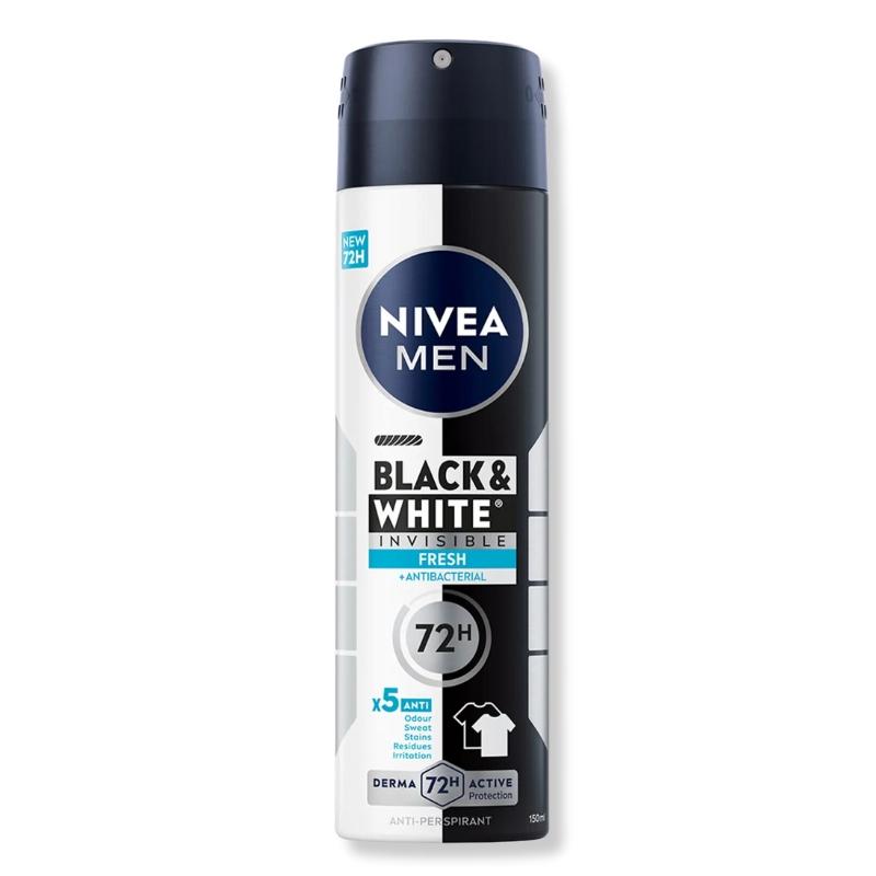NIVEA Men Deospray Black & White Fresh 150ml – Fräsch antiperspirant utan fläckar