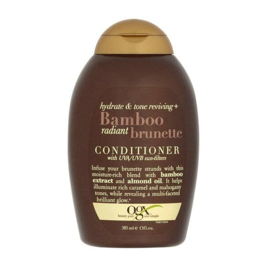 OGX Bamboo Brunette Balsam 385 ml – Färgbevarande balsam för brunt hår med bambu & kakao