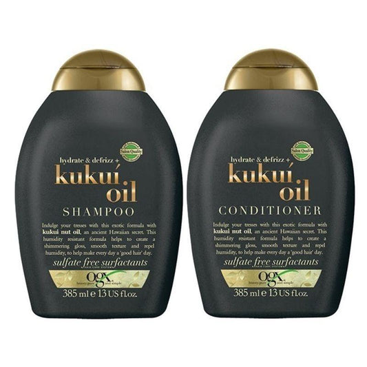 OGX Kukui Oil Duo 2x385 ml – Schampo & balsam som motverkar friss och skyddar mot luftfuktighet
