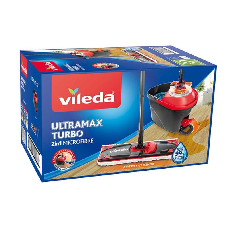 Vileda UltraMax Turbo Flatmopp – Effektiv Urvridning & Skinande Golv