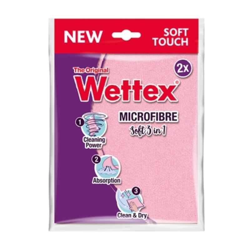 Wettex Microfiber Soft 3in1 2-pack – Mjuka, Effektiva Trasor med Tre Funktioner