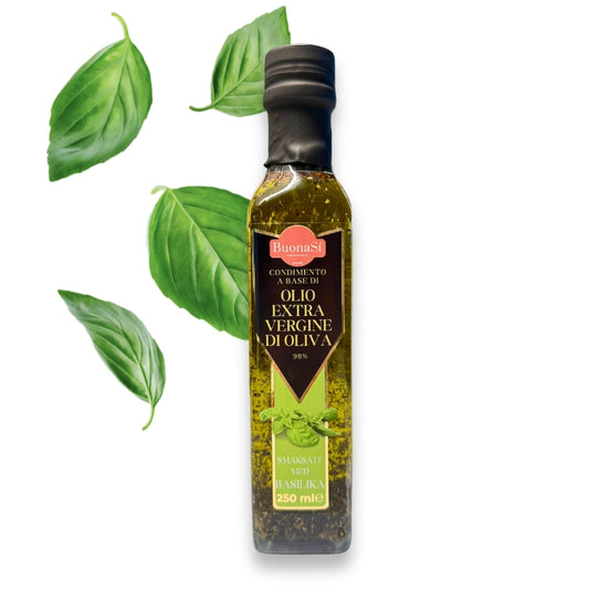 BuonaSí Extra Virgin Olivolja med Basilika – Smaksatt jungfruolja från Italien 250ml