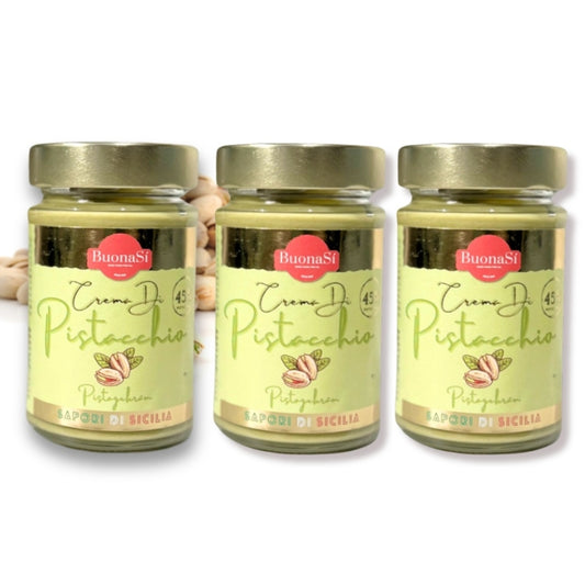 BuonaSí Pistagekräm 3×190g – 45 % Siciliansk Pistage (3-pack)