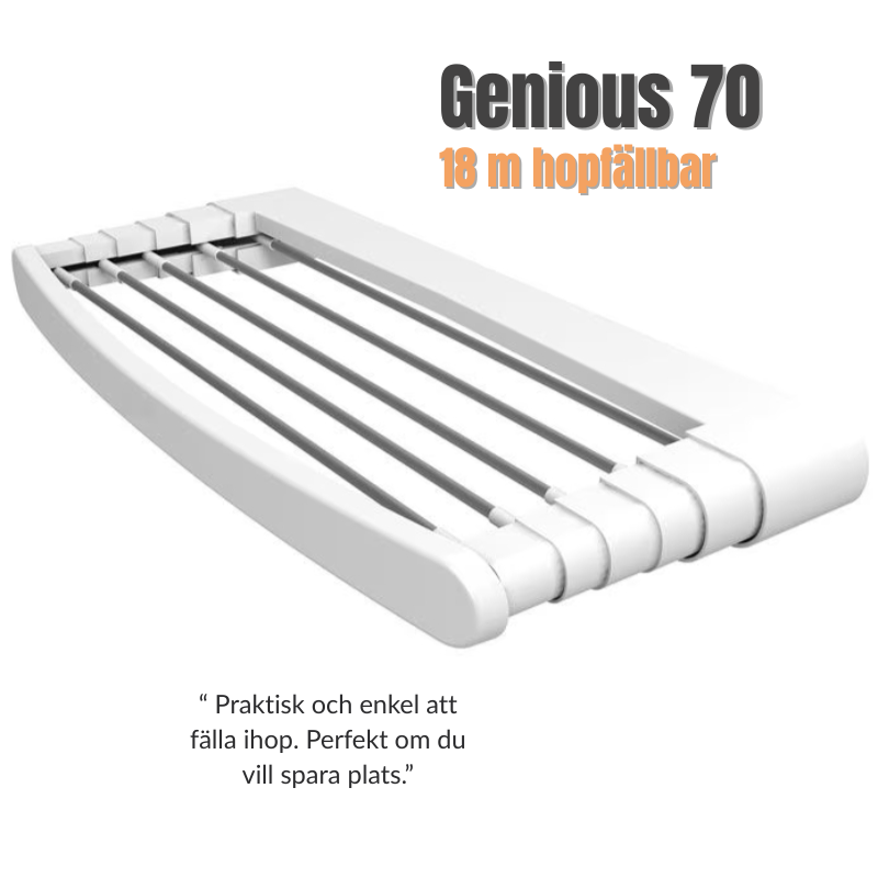 Vileda Torkställning Genious 70 – Hopfällbart med 18 m Torkyta
