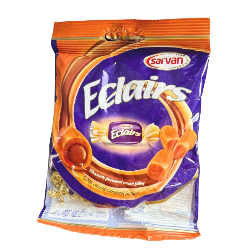 Eclairs 6-pack – Karamelltoffee med chokladfyllning, 100g