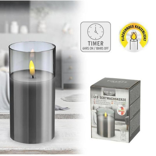 LED Real Wax Candle Warm White 7,5x15cm