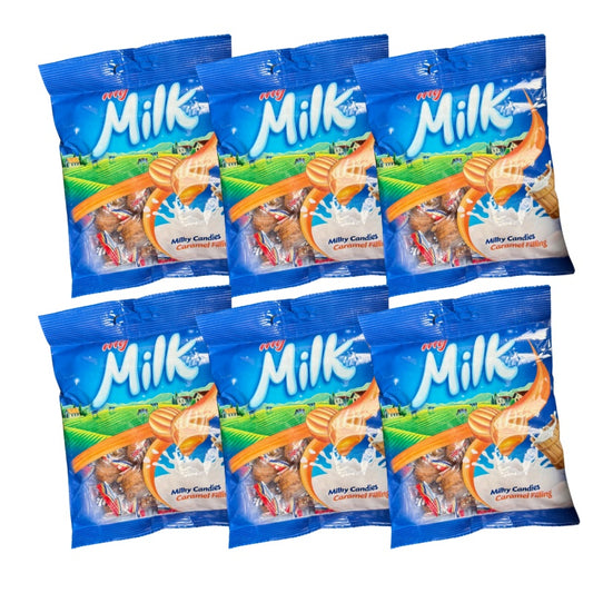 Milk 6-pack – Mjölkkarameller med karamellfyllning, 100g