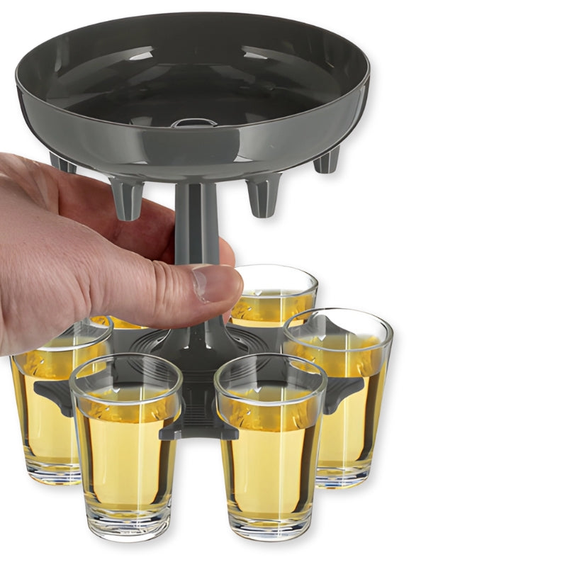 Partyset med snapsglas & dispenser – 7 delar