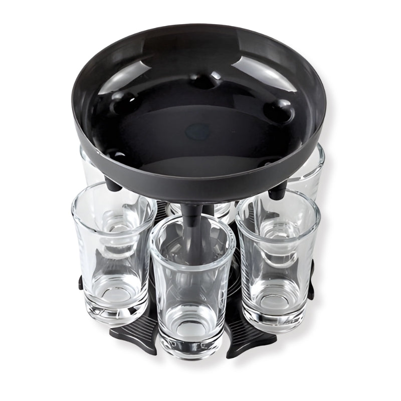 Partyset med snapsglas & dispenser – 7 delar