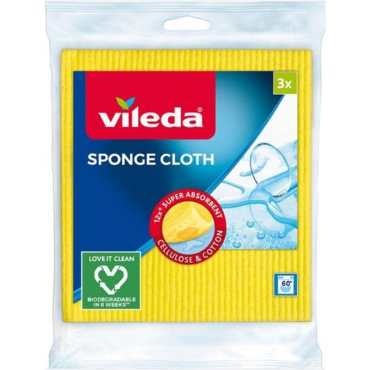Vileda Sponge Cloth Wet 3pack