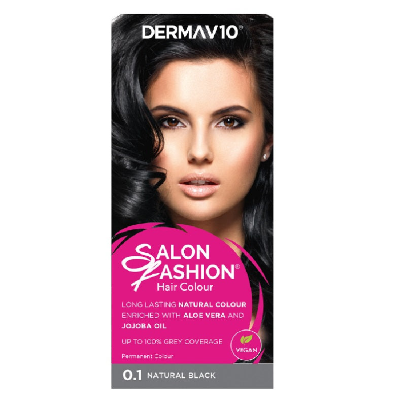 Derma V10 Salon Fashion Permanent Hair Colour 0.1 Black