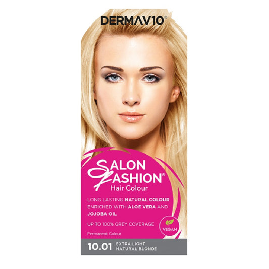 Derma V10 Salon Fashion Permanent Hair Colour 10.01 Extra Light Natural Blonde