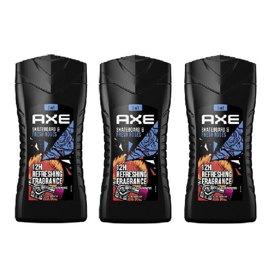 Axe Shower Skateboard & Fresh Roses 250ml 3-pack