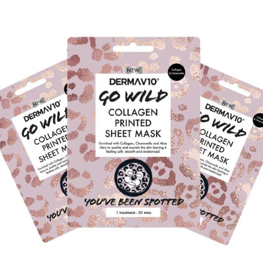Derma V10 Go Wild Sheet Mask Collagen 3-pack