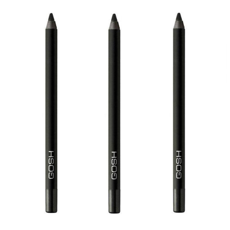 Gosh Velvet Touch Waterproof Eyeliner Black Ink 3-pack
