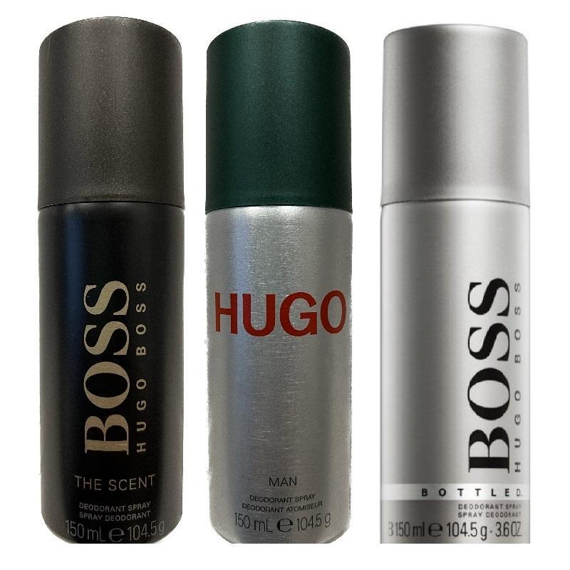 Hugo Boss Deospray Bottled + Hugo Man + The Scent 150ml 3-pack