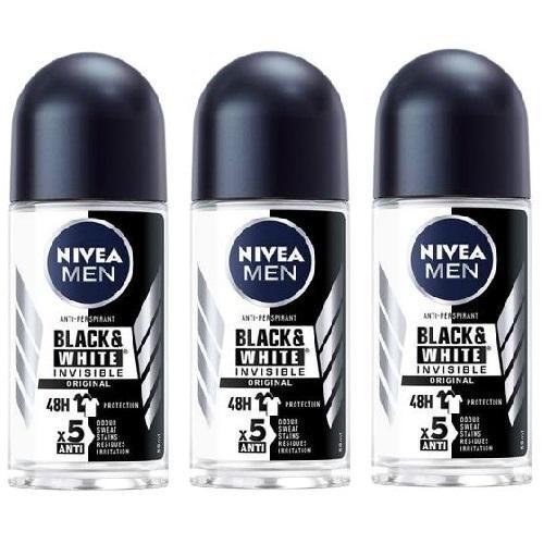 Nivea Men Roll-on Black & White Original 50ml 3-pack